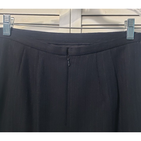 Bill Burns For Nordstrom 100% Wool Skirt Women's Size 8 Navy Woven Pencil Career - Picture 3 of 7